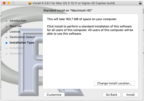 \label{fig:mac7} Instalação